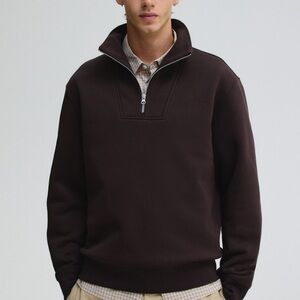 Men's Chocolate Zip-Up Sweater